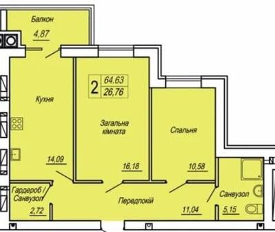 2 кімнатна квартира в ЖК Панорама