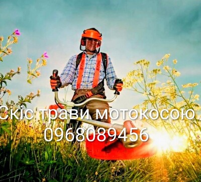 Косіння трави мотокосою
