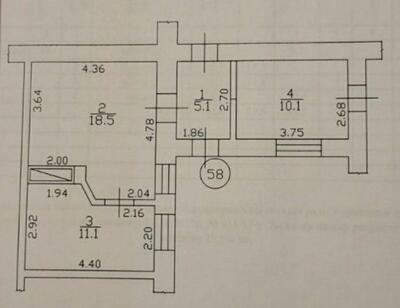 Квартира 4 кімнатна 96 кв.м
