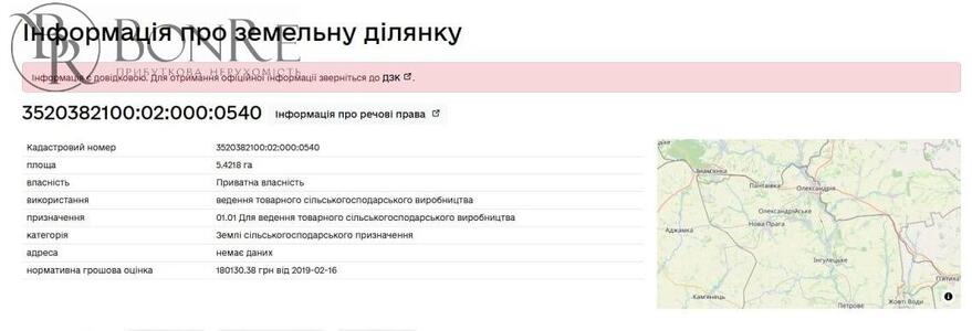Продаж, Земельний Пай, 5.4218га, Кіровоградська обл., 4.1% річних